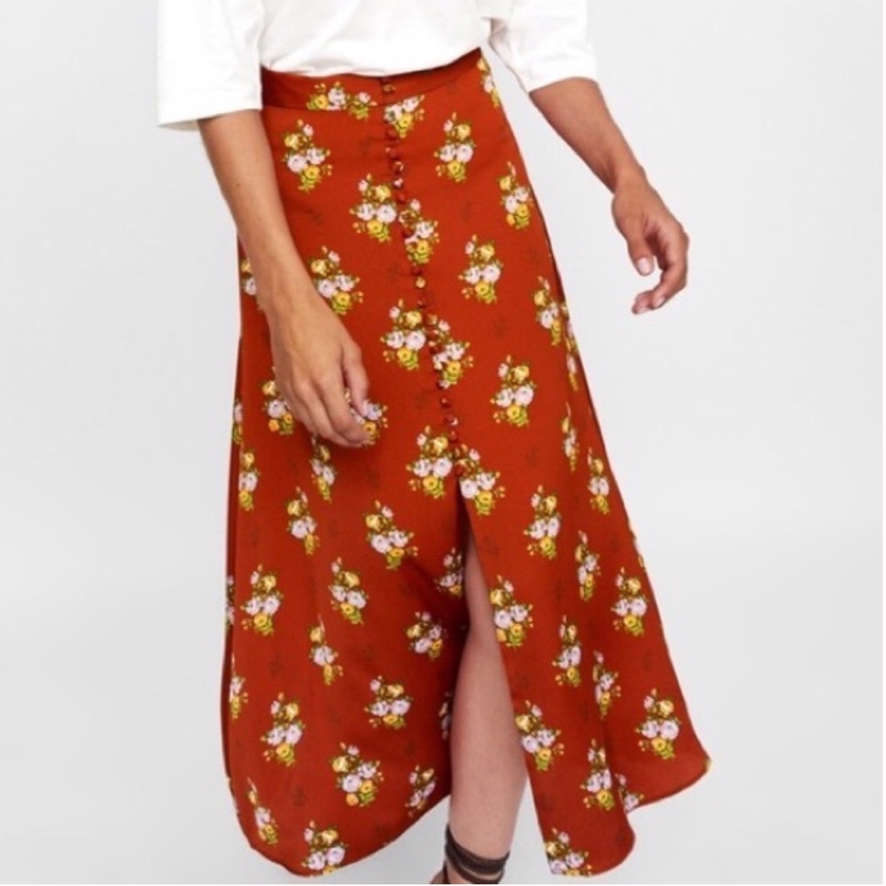 Zara midi floral skirt